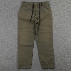 James Perse Pants Mens 32 Green Cotton Wool Made In Italy Drawstring Jogger